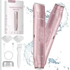 2 in 1 Womens Electric Bikini Razor Dual Head Waterproof Wet & Dry Use Razor